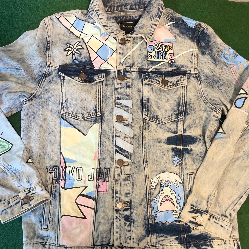 New Reason Clothing Brand Neo World Denim Jean Blue Jacket XL